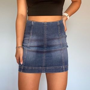Jolt Mixed Wash Denim Skirt